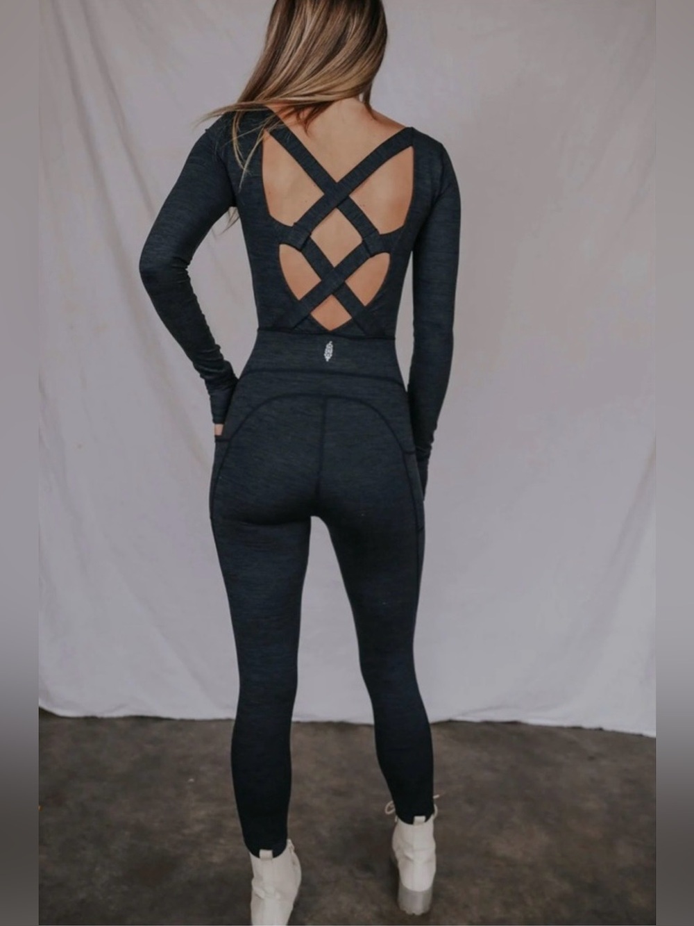 Free People Movement Long Sleeve Workout Jumpsuit  SMALL NWT!